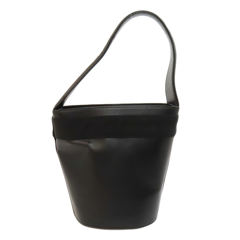 Salvatore Ferragamo Rion Vara Leather Handbag Black